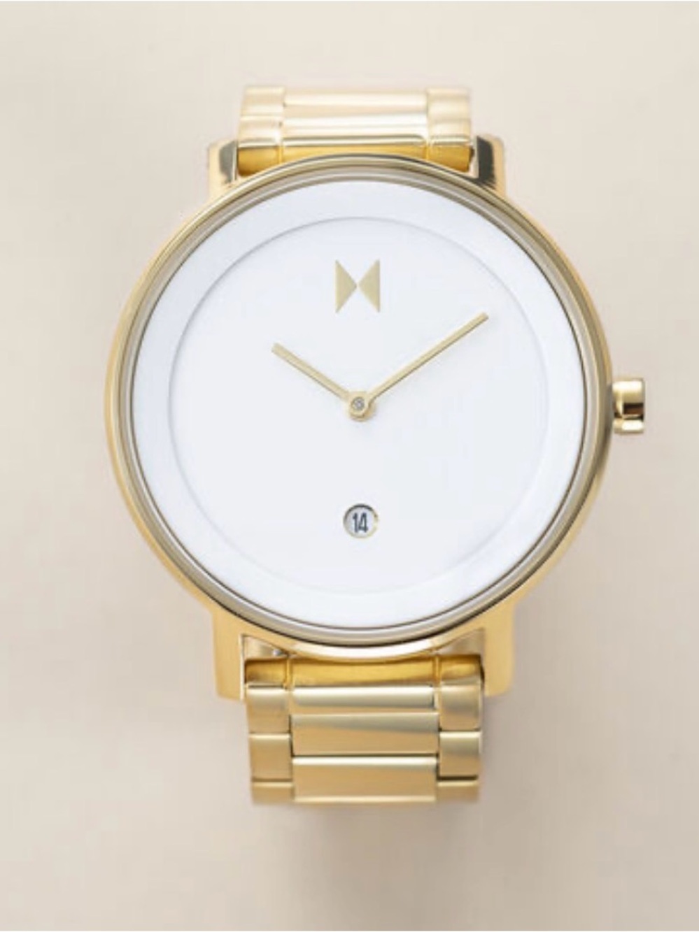 MVMT Signature II Gold Bracelet Watch with White Dial